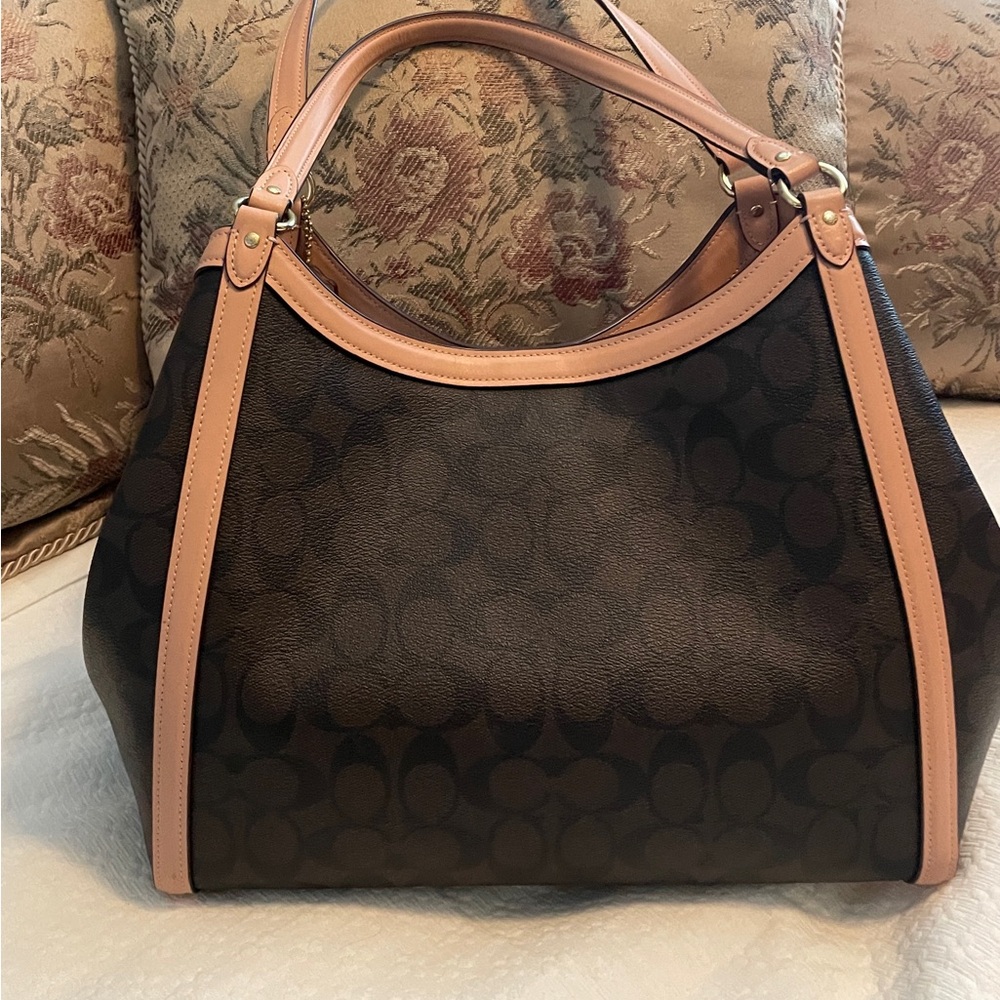 Coach Signature Kristy Brown/ Shell Pink Shoulder Bag and wallet set - Picture 3 of 14